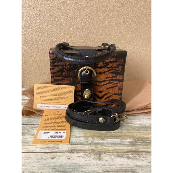 Patricia Nash Handbags - Patricia Nash Avadi Box Bag Tiger Print Leather EUC